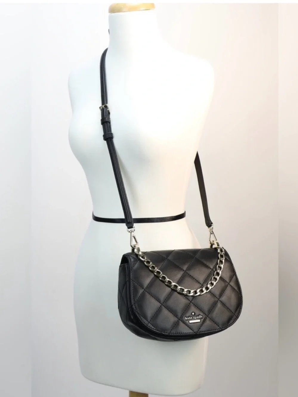 NWT kate spade Quilted Saddle Crossbody Bag in Taupe